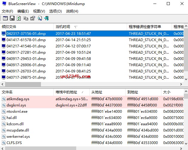 BlueScreenView中文版 - Windows蓝屏分析工具